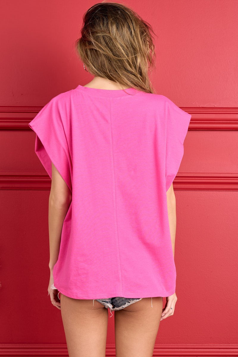 Cotton Span Knit Structured Sleevesless Top