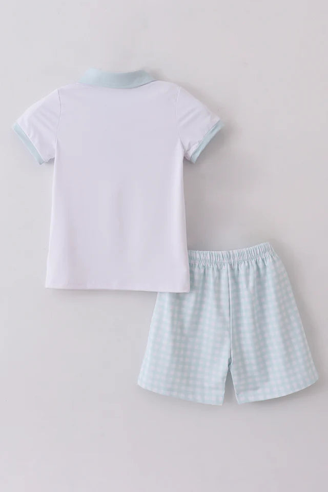 Blue Active Shorts Set