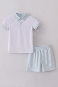 Blue Active Shorts Set