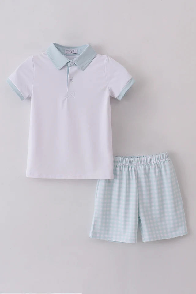 Blue Active Shorts Set