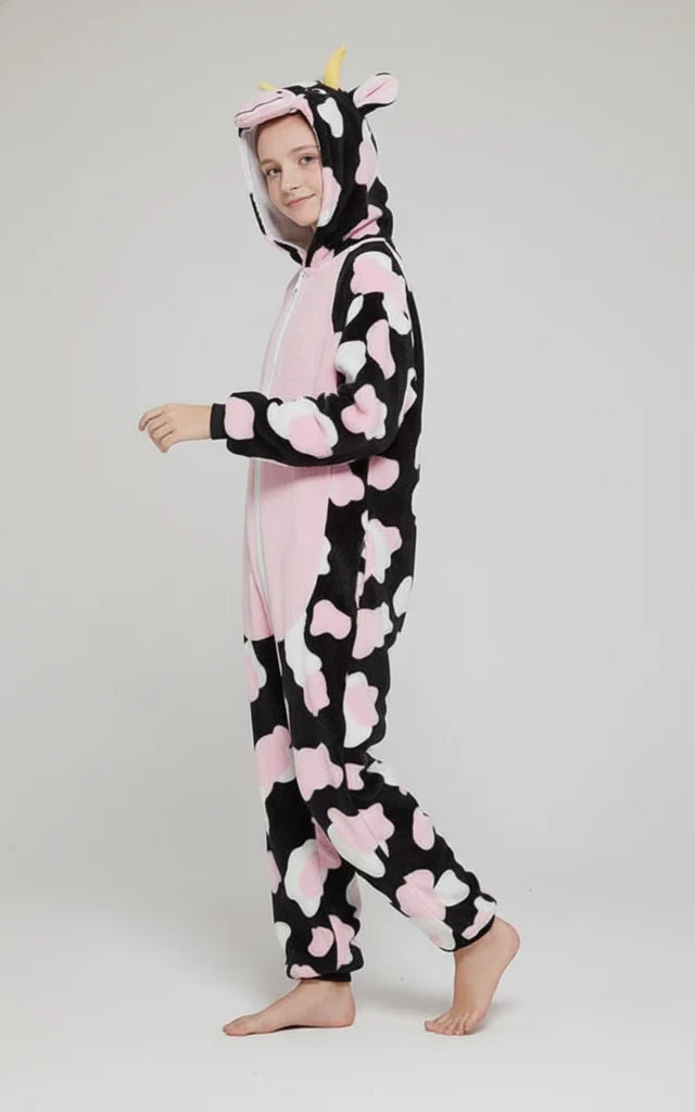 Cow Onesie Animal Costume Girls Pajamas