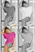 Ruffle Sleeve Wrinkled Cotton Gauze Top-Fuchsia
