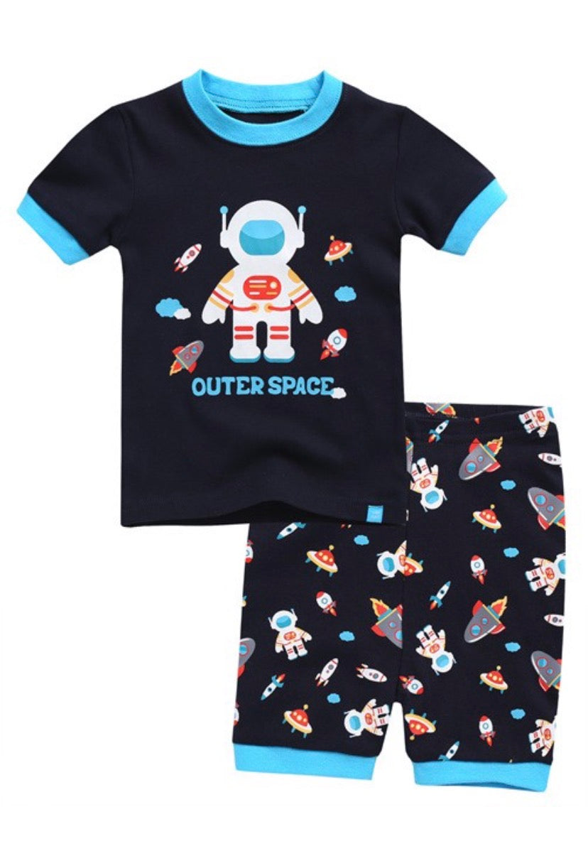 Space Boy Short Sleeve Pajamas