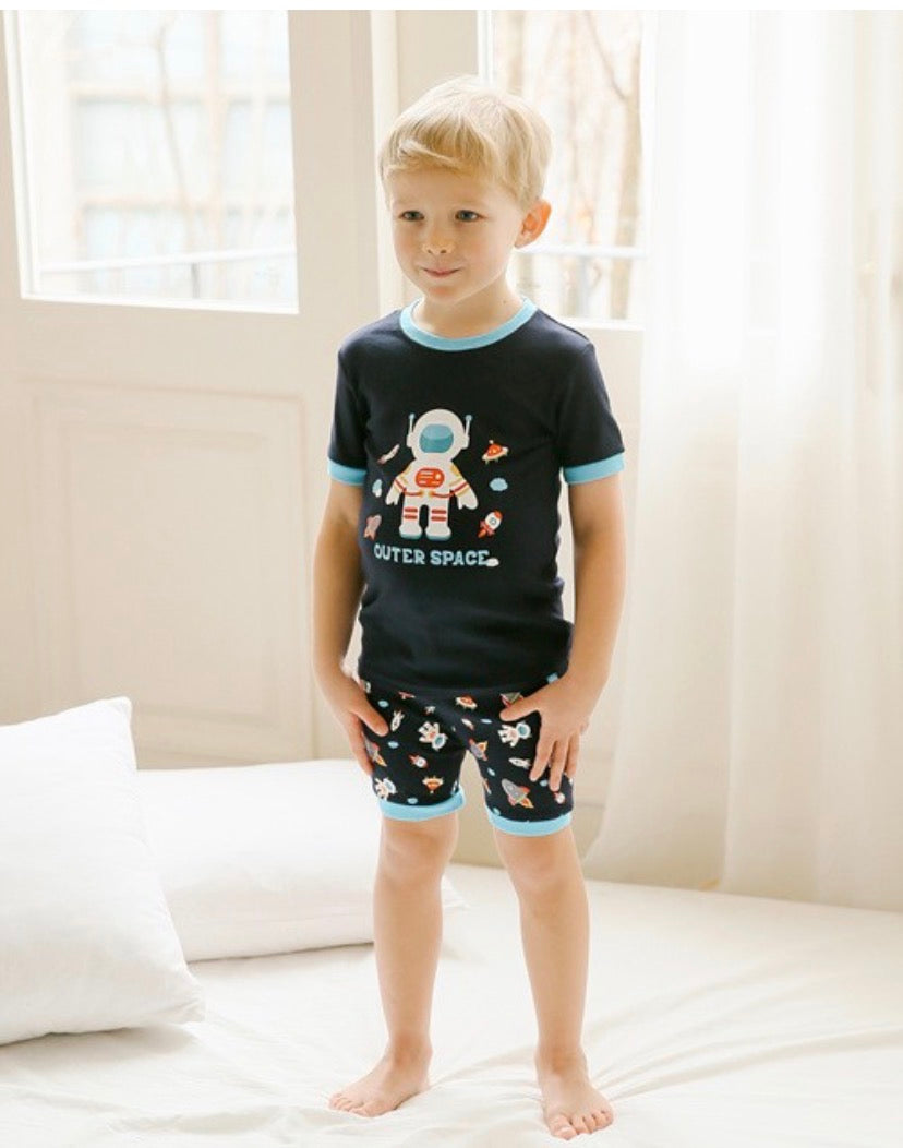 Space Boy Short Sleeve Pajamas