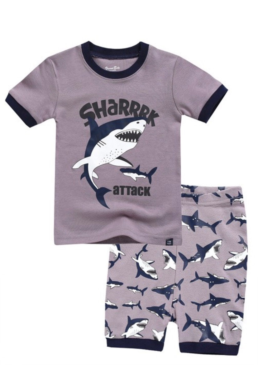 Shark Tooth Short Sleeve Pajamas