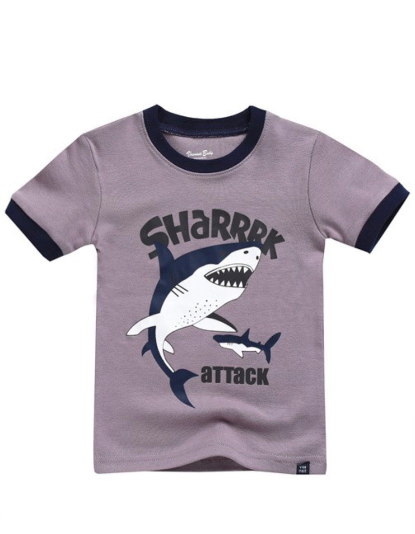 Shark Tooth Short Sleeve Pajamas