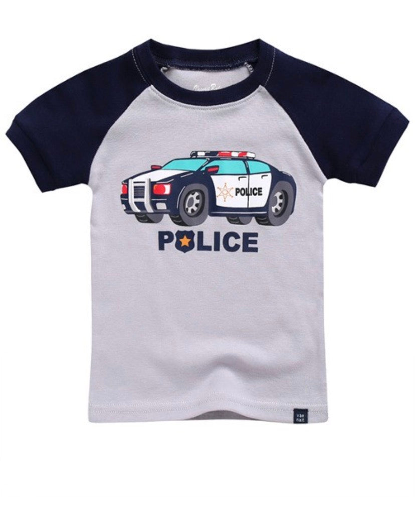 Police Car Short Sleeve Pajamas