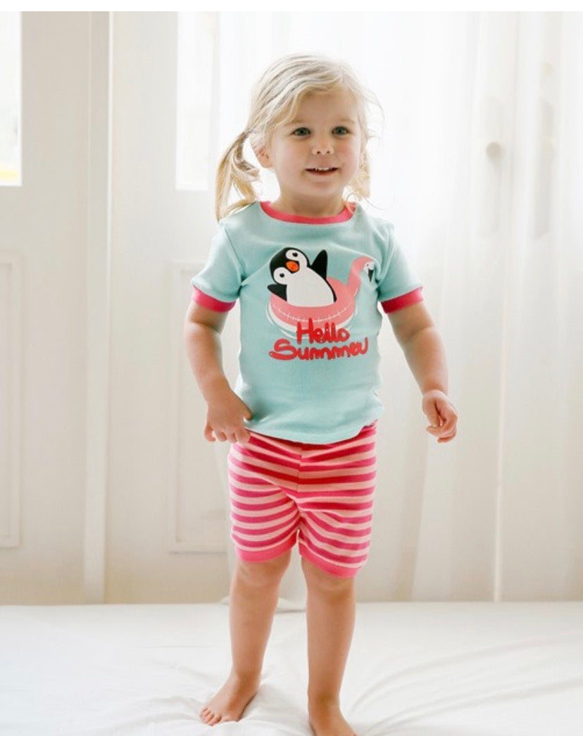 Hello Penguin Short Sleeve Pajamas