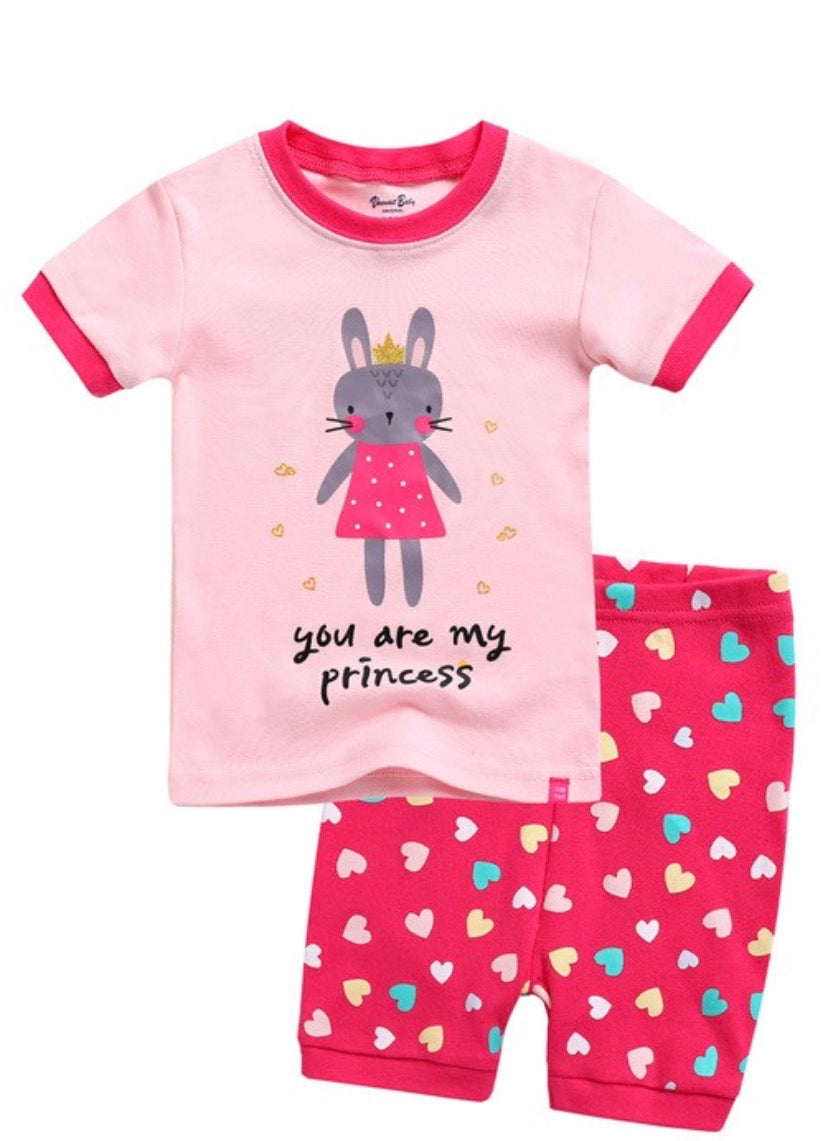 Pink Rabbit Short Sleeve Pajamas