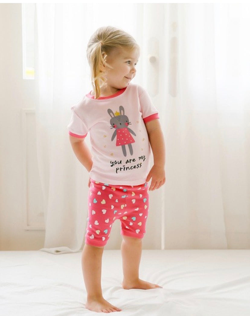 Pink Rabbit Short Sleeve Pajamas