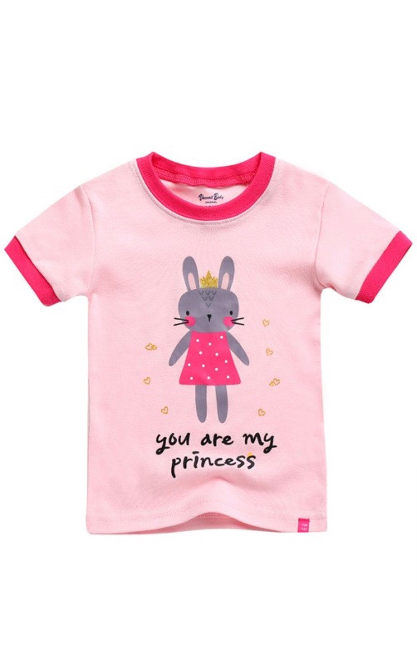 Pink Rabbit Short Sleeve Pajamas
