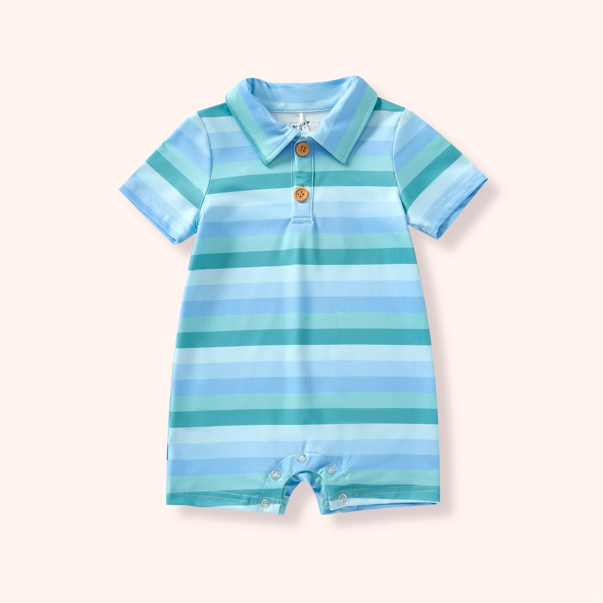 Blue Striped Boy's Romper