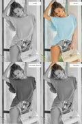 Ruffle Sleeve Wrinkled Cotton Gauze Top-Mint
