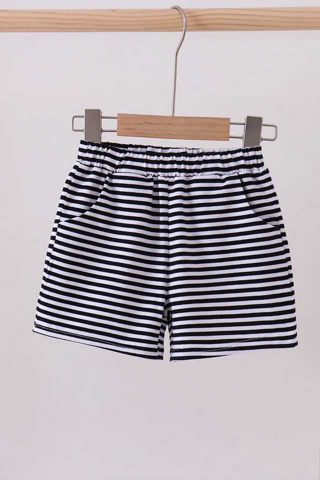 Premium Navy & White Stripe Shorts
