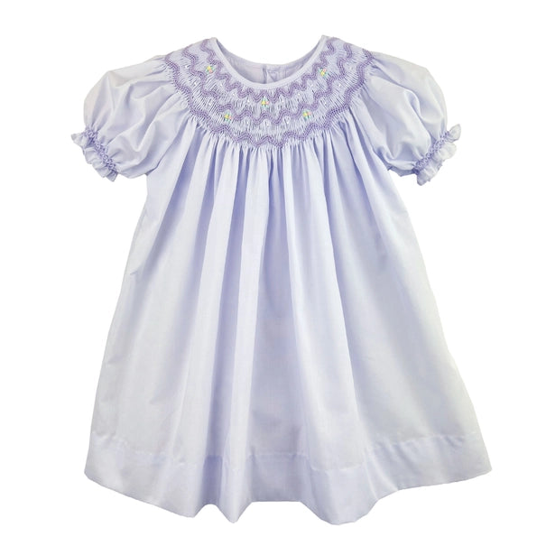 Smocked Day Gown-Lavender