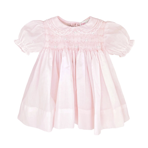 Smocked Dress with Lace